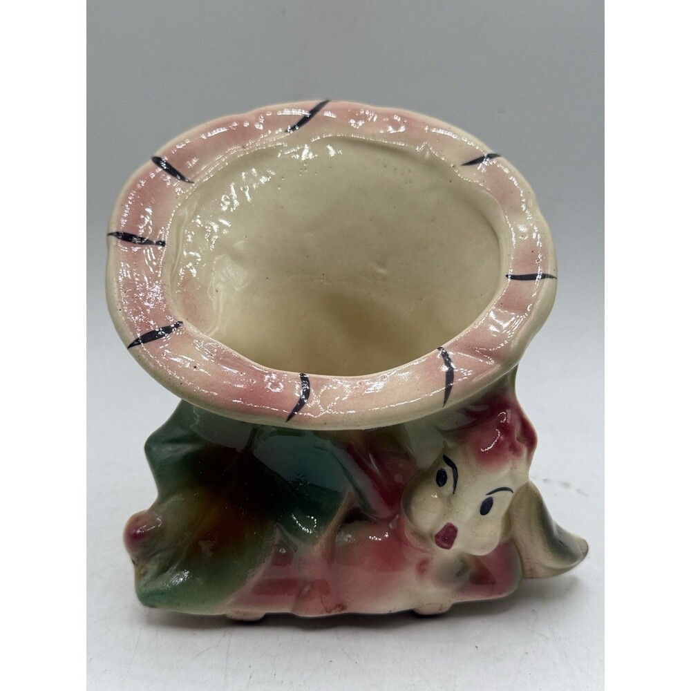 Vintage Mid Century Flower Fairy Planter : Pixie Succulent Planter